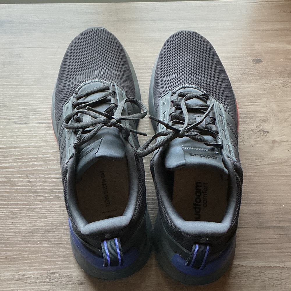 Adidas Men's Charcoal and Blue Sneakers